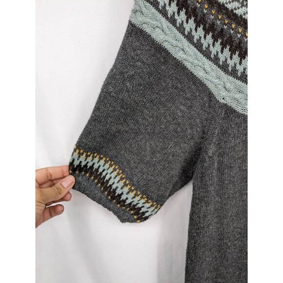 BCBG Fair Isle Knit Fair Isle Sweater Tunic Dress M Nordic Knit Y2K Cozy Scandi - Picture 5 of 10
